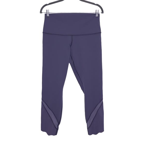 LULULEMON Wunder Under Crop Roll Down Scallop Full-On Moonwalk Women's 10 - Picture 1 of 9